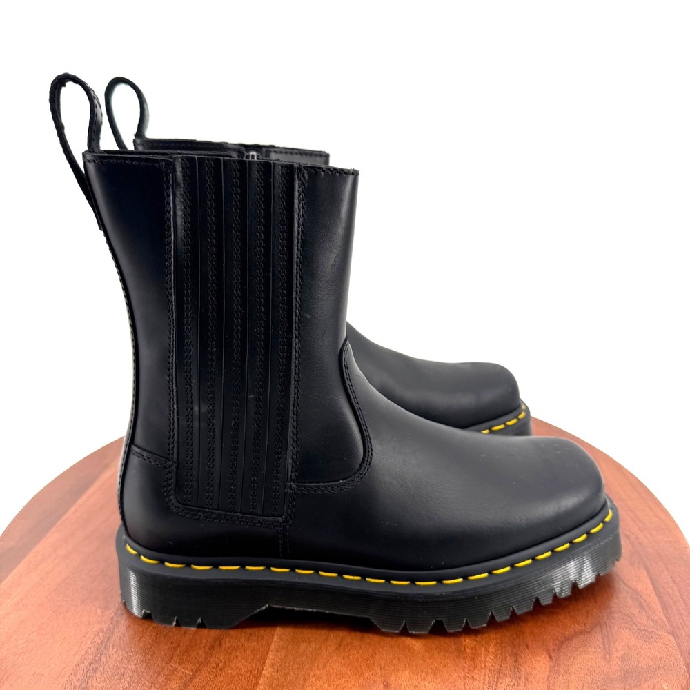 Dr. Martens Amaayah Lo Boots Black Square Toe Elevated Sole Zip Women 9 EU 41